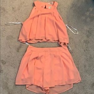Two piece shirt and shorts